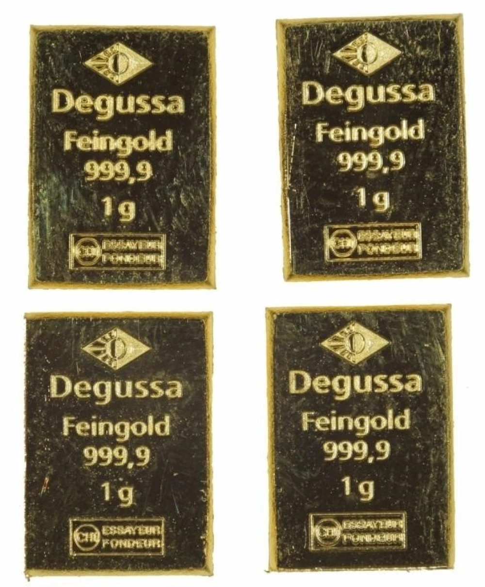 Four One-Gram Gold Bars