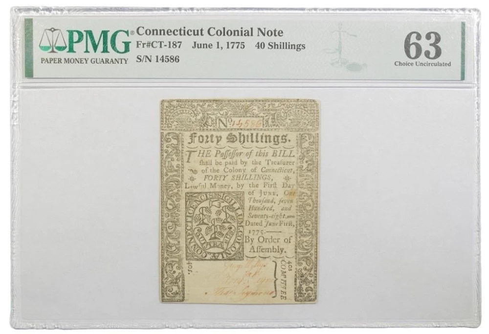 Connecticut. Choice New 1775 40 Shillings
