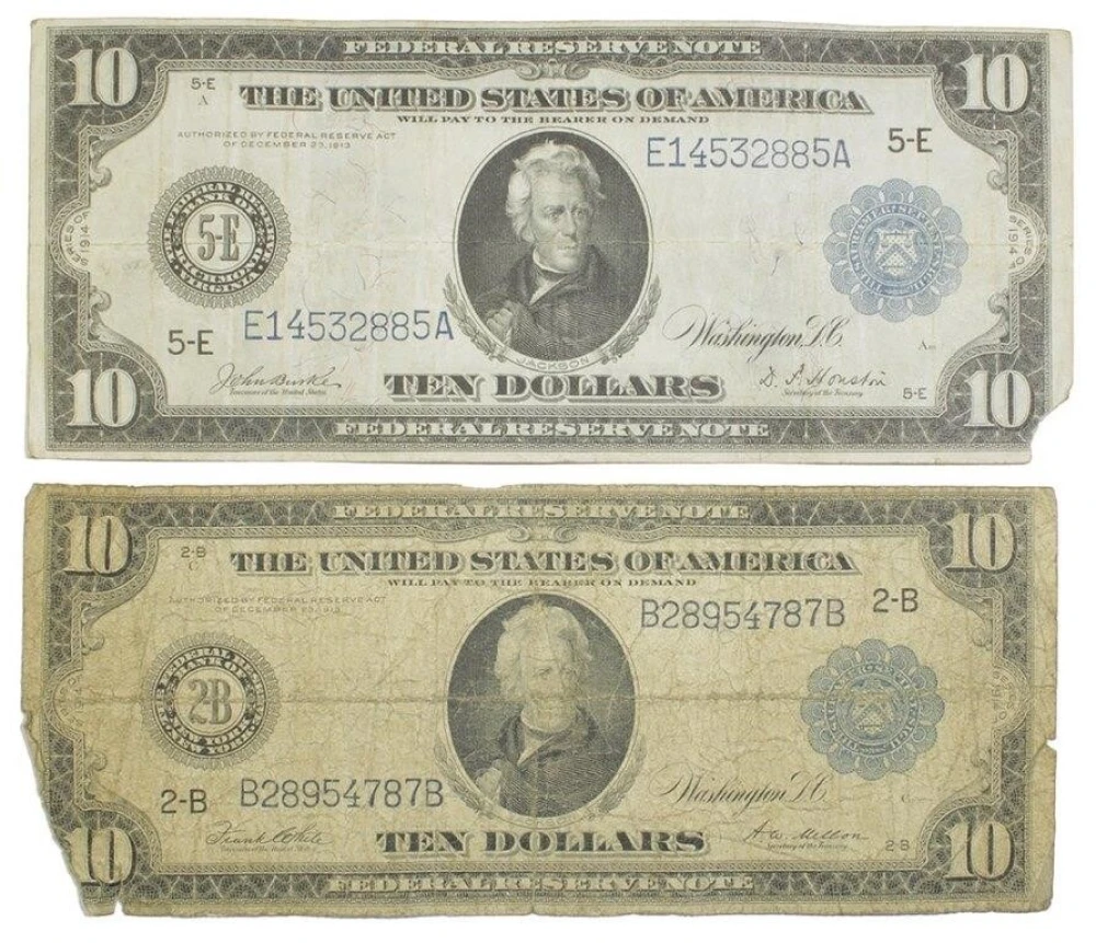 1914 $10 FRN Pair