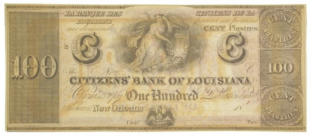 1850s New Orleans $100 Note
