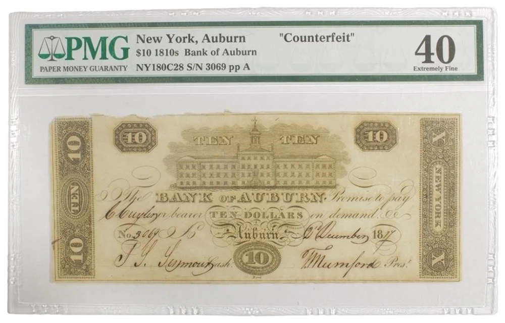 New York. Auburn. Period Counterfeit $10