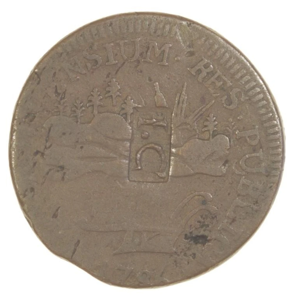 Vermont. Counterstamped 1786 Landscape Copper