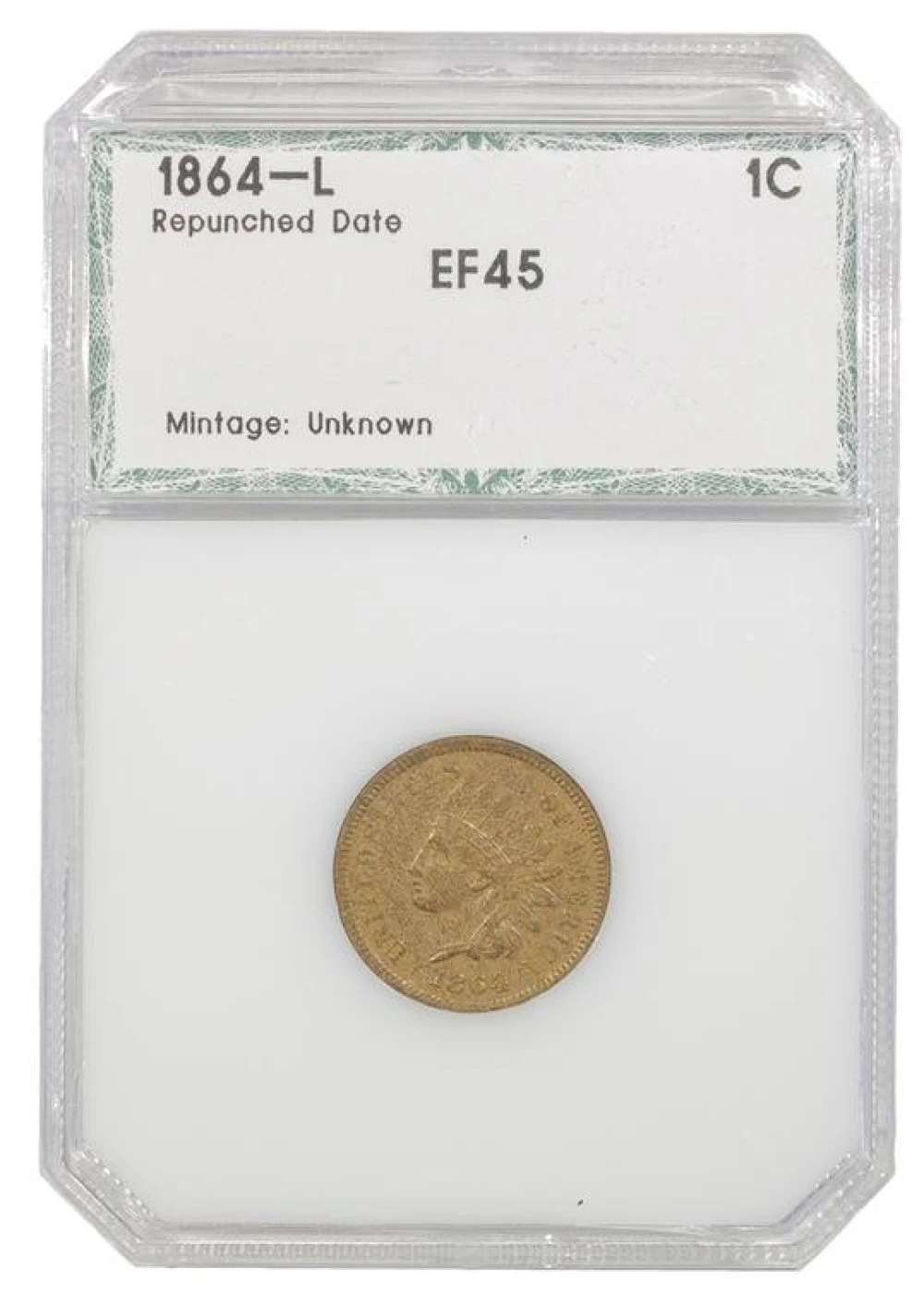 1864-L Repunched Date Indian Cent