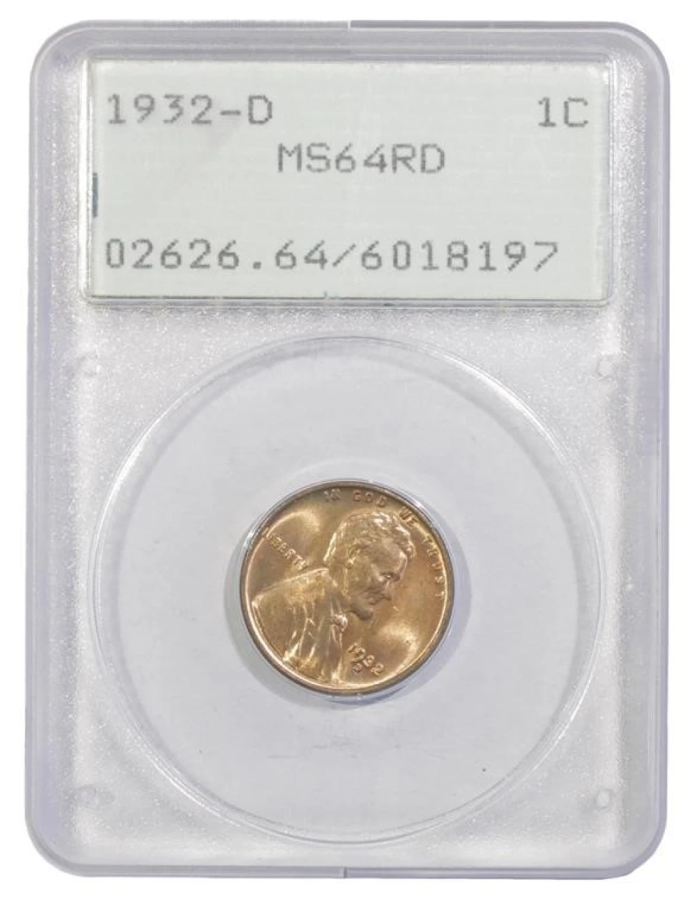 1932-D Lincoln Cent In A "Rattler Holder"