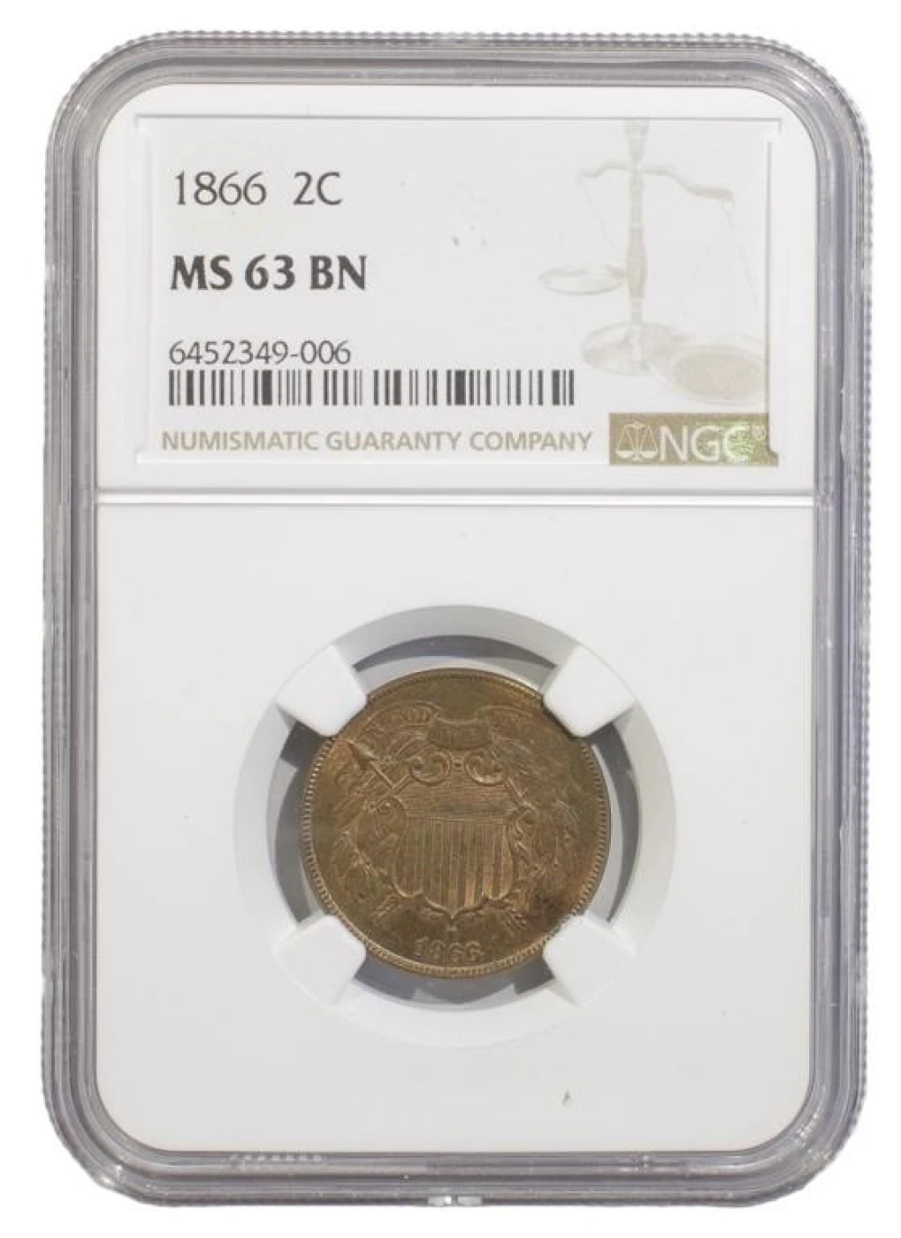 Choice 1866 Two Cent Piece