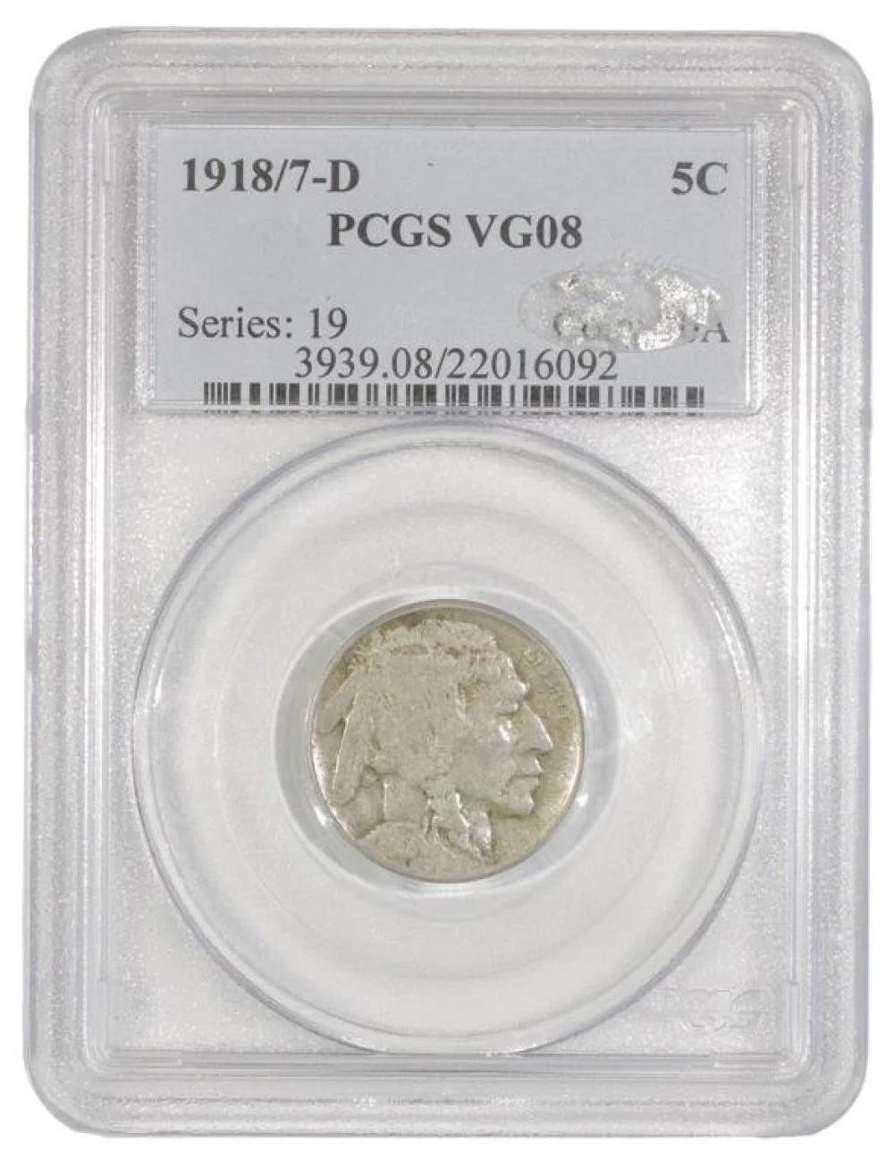CAC 1918/7-D Buffalo Nickel
