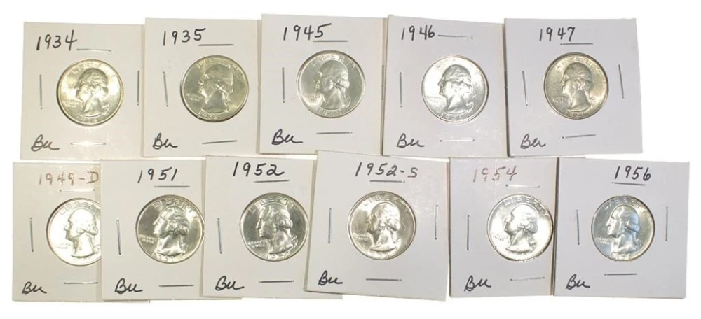 11 Pieces Early Mint State Washingtons