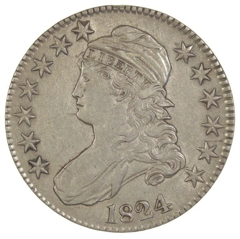 AU 1824 Bust Half Dollar