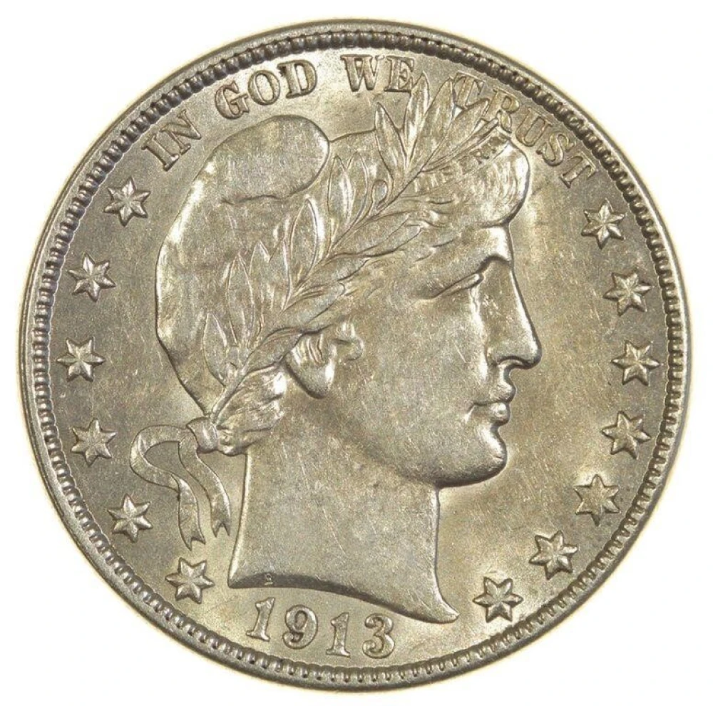 Borderline UNC 1913-D Barber Half