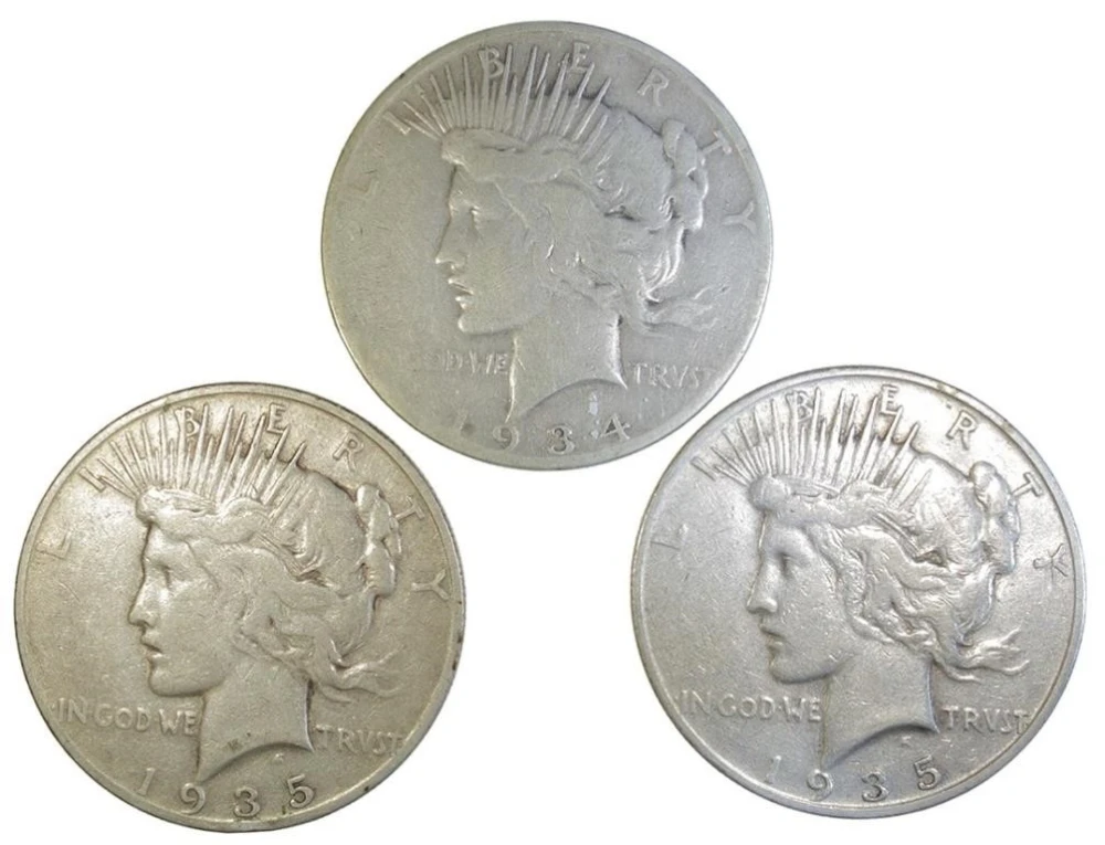 Late Date Peace Dollar Trio