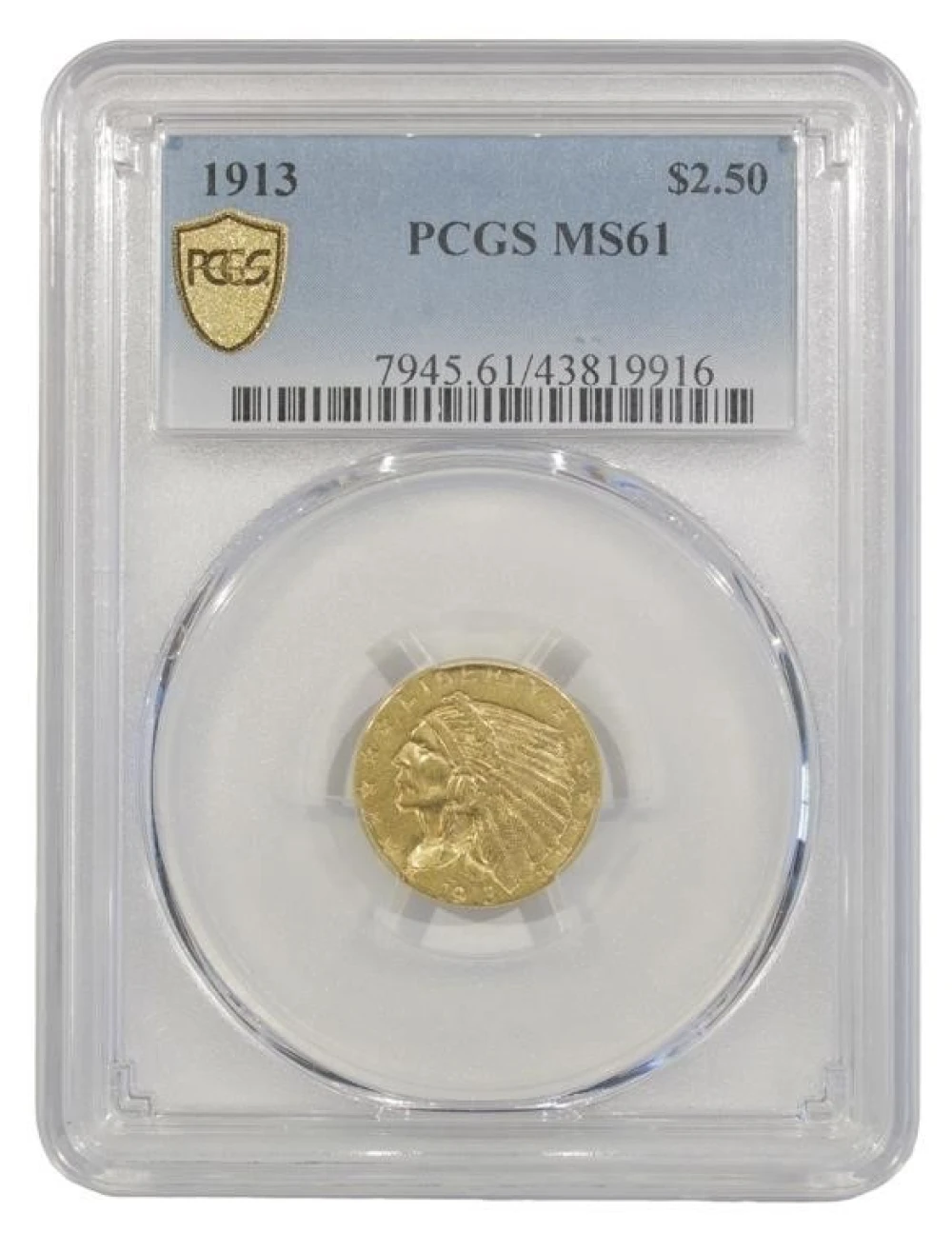 Certified 1913 $2.50 Gold Indian