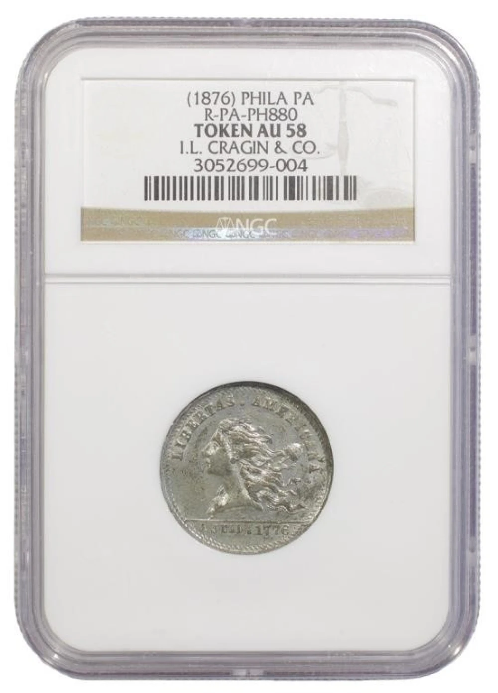 (1876) J.L. Cragin Libertas Americana Token