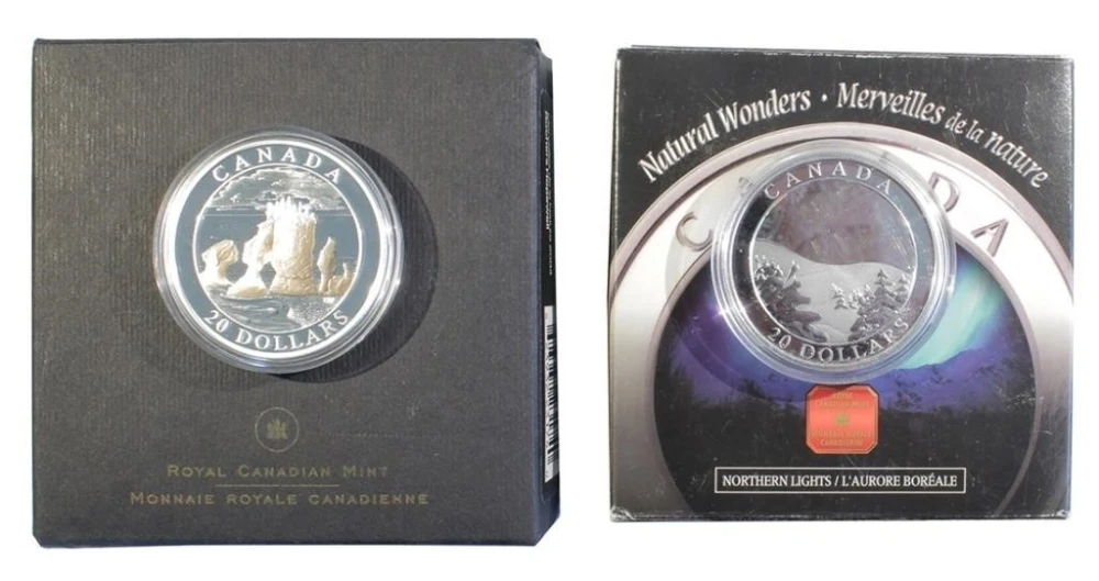Pair Of Modern Silver Canadian Coins
