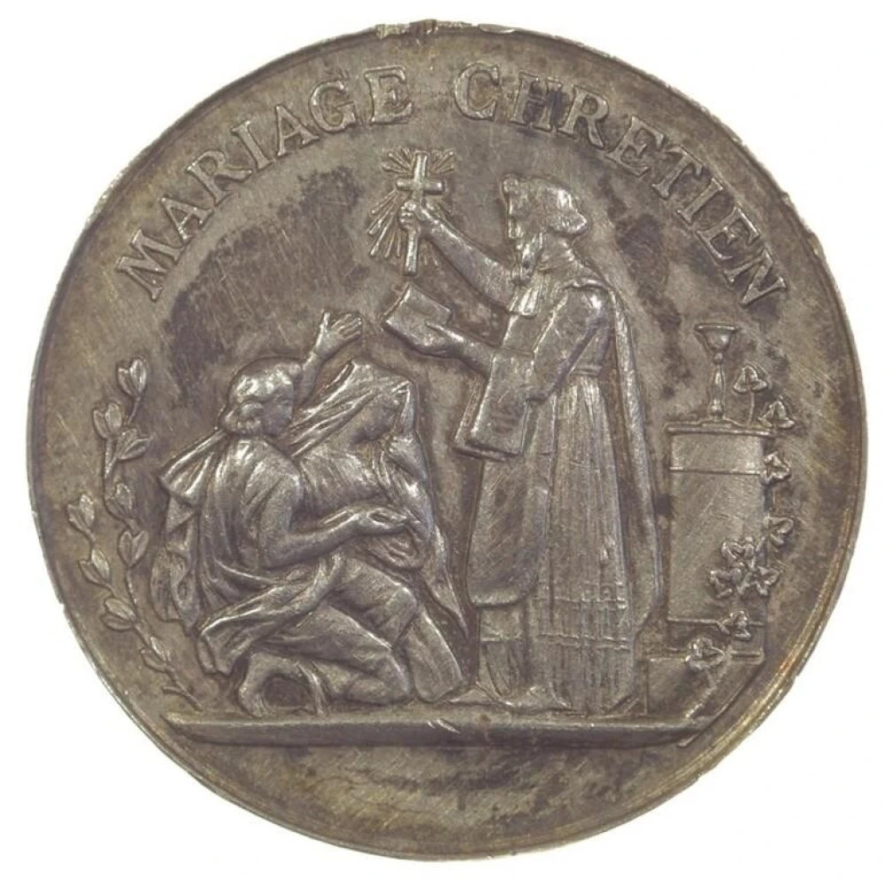 France. Undated Silver Marriage Medal
