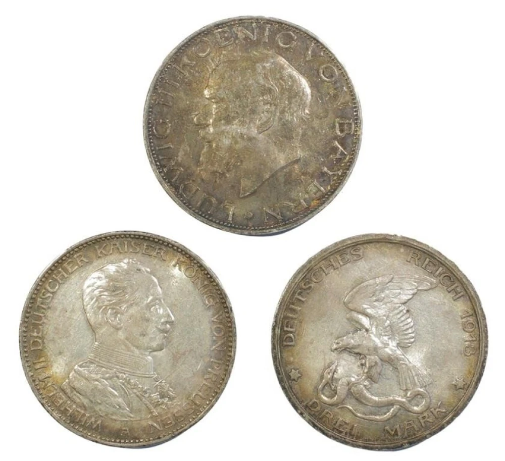 German States. Silver Coin Trio