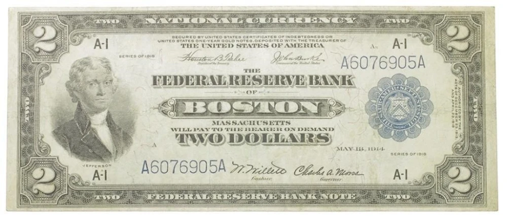 1918 $2 National Currency