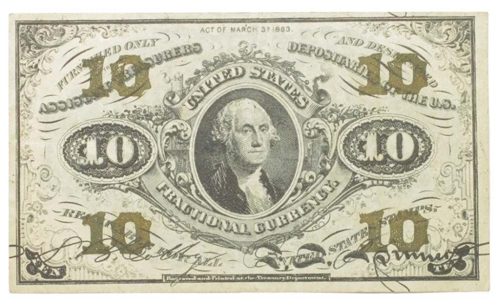A 2nd 1863 10 Cent Fractional