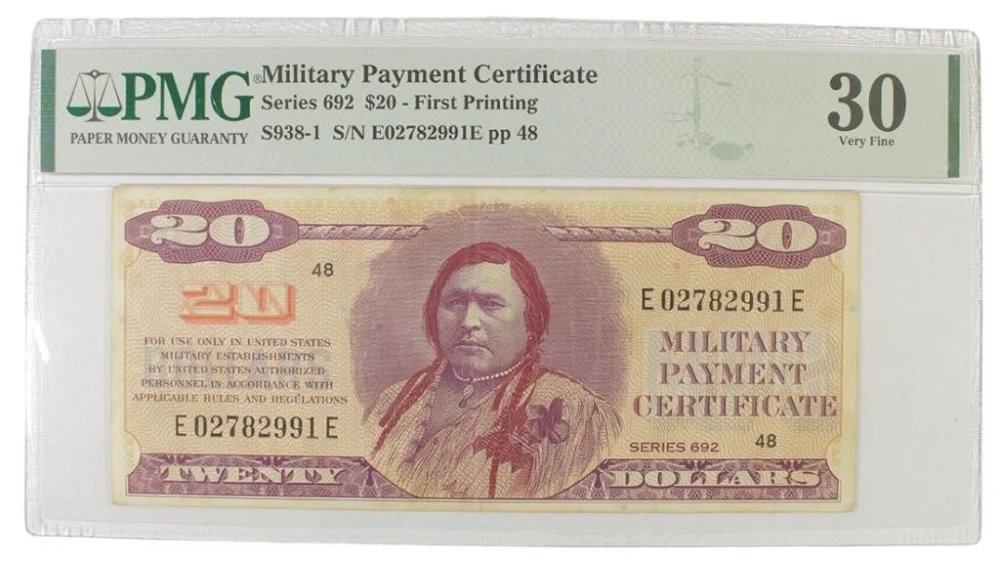 Certified $20 Military Payment Certificate