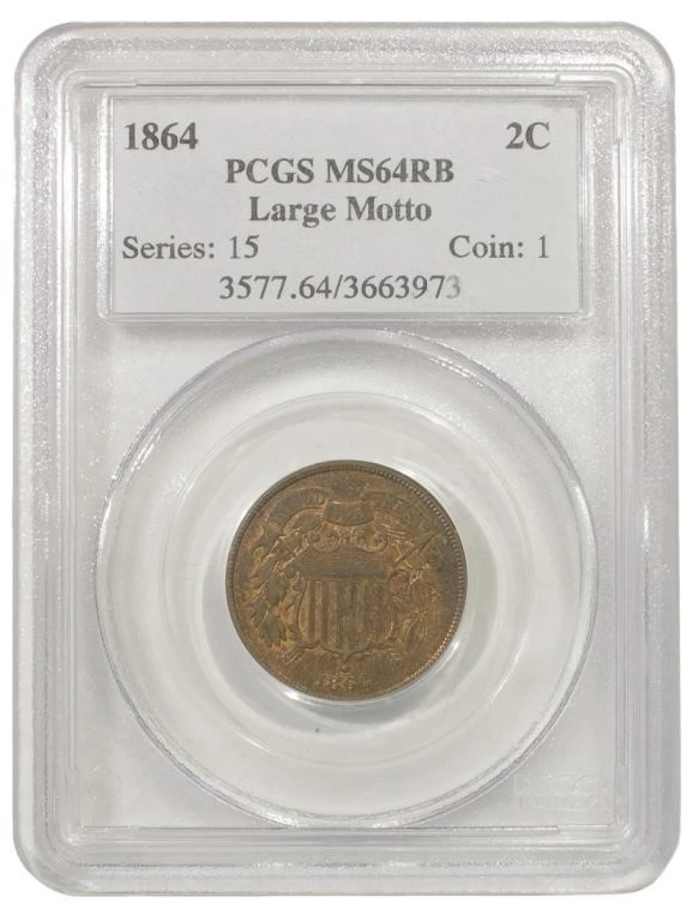 Near Gem 1864 Two Cent Piece