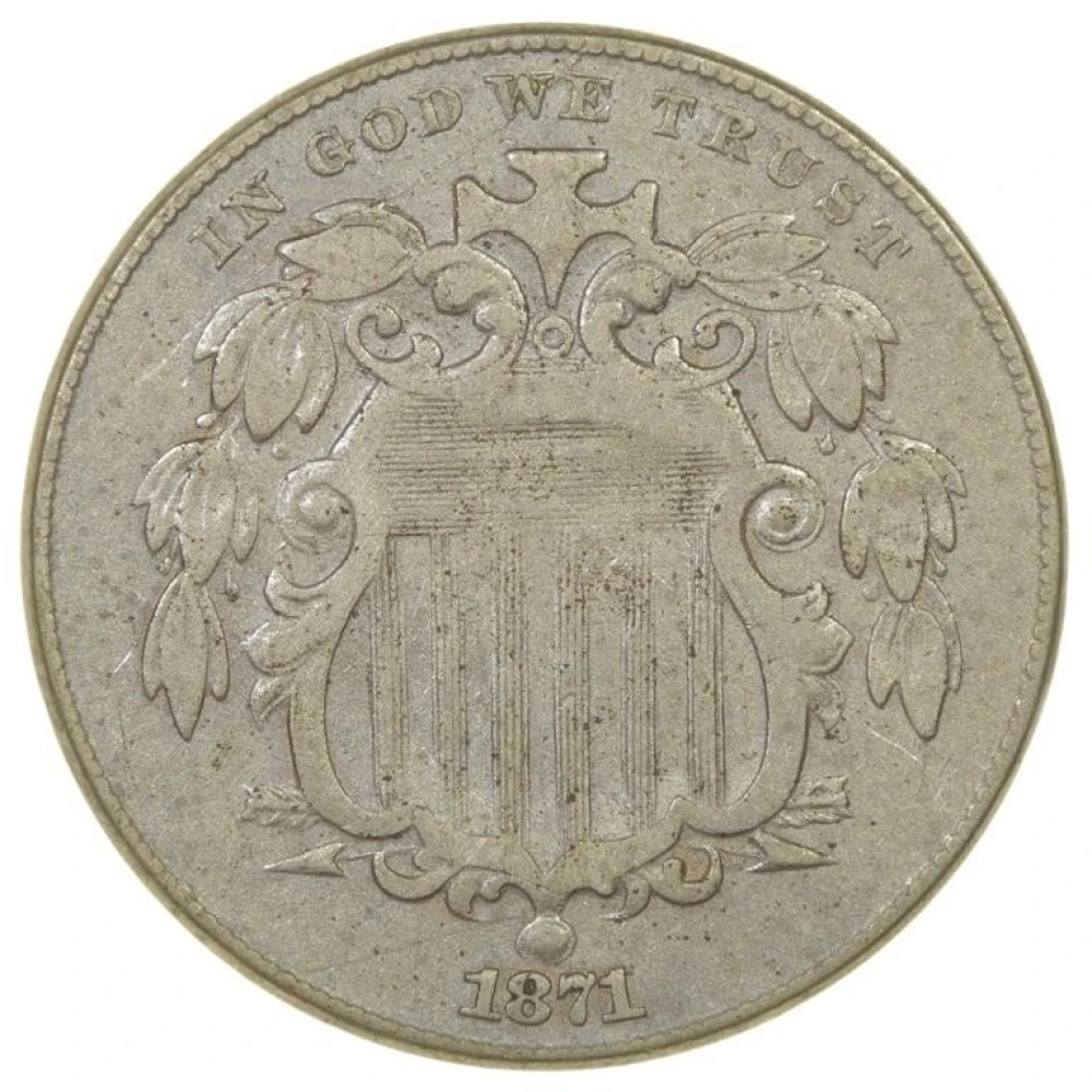 Scarce 1871 Shield Nickel
