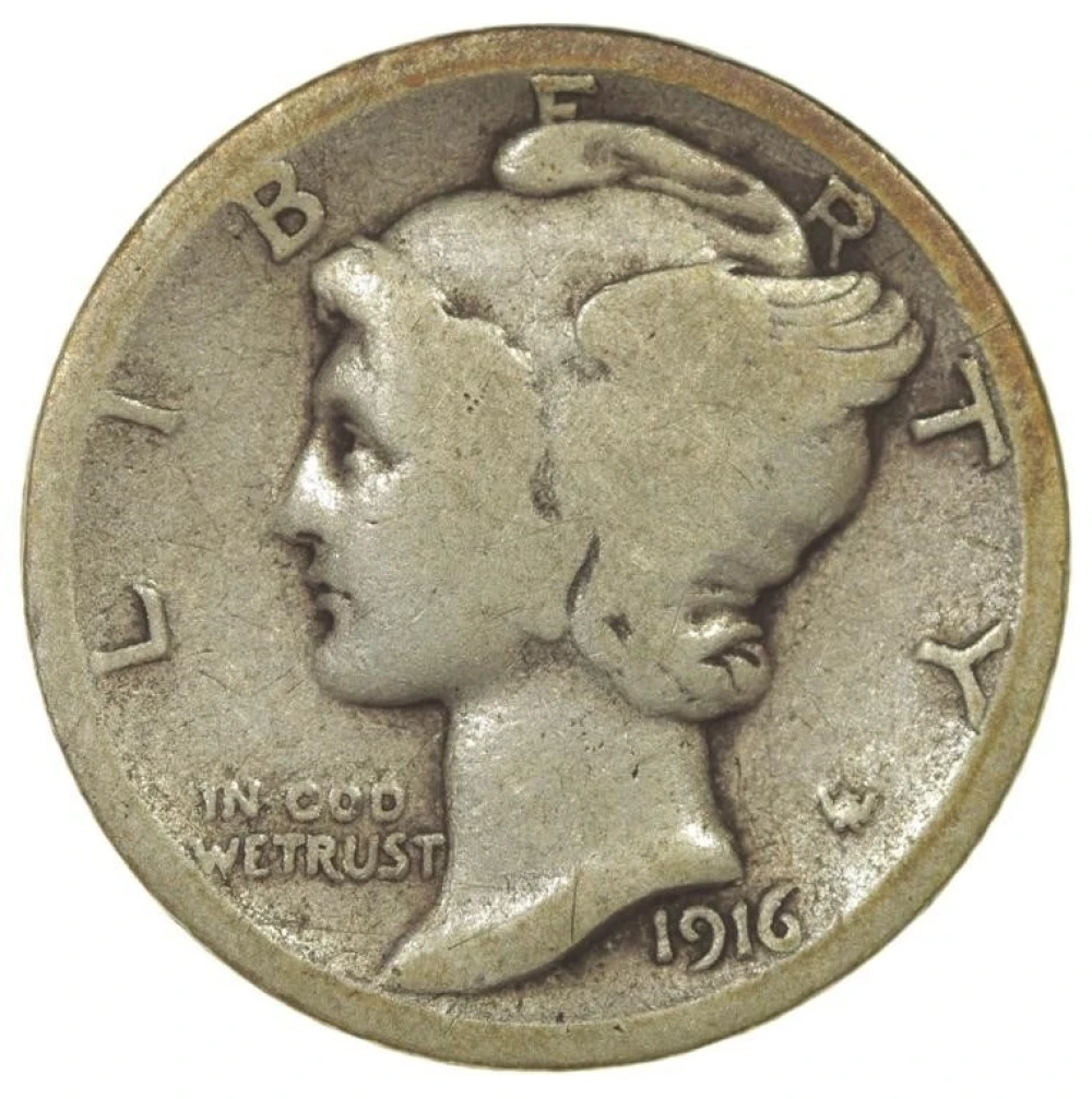 Key 1916-D Mercury Dime