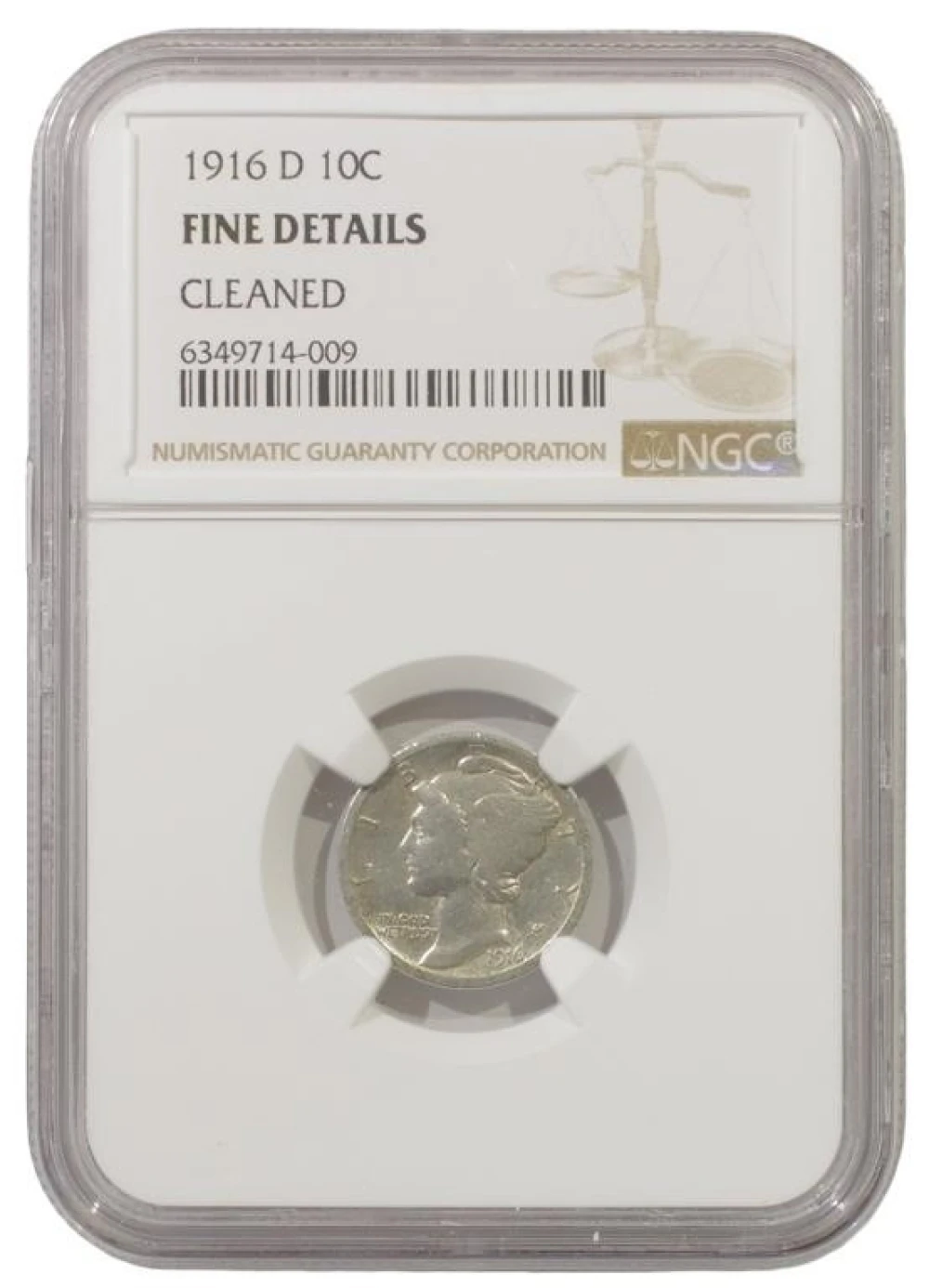 Fine 1916-D Mercury Dime