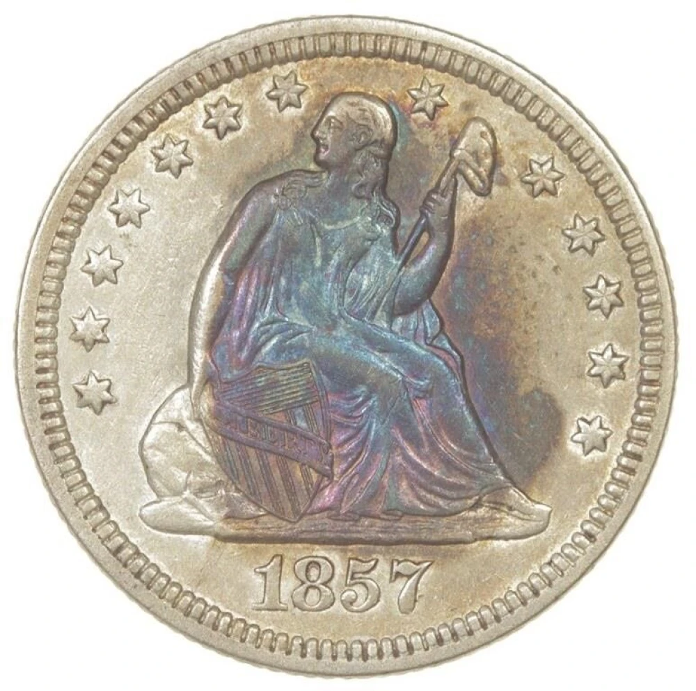 Borderline UNC 1857 Seated Quarter