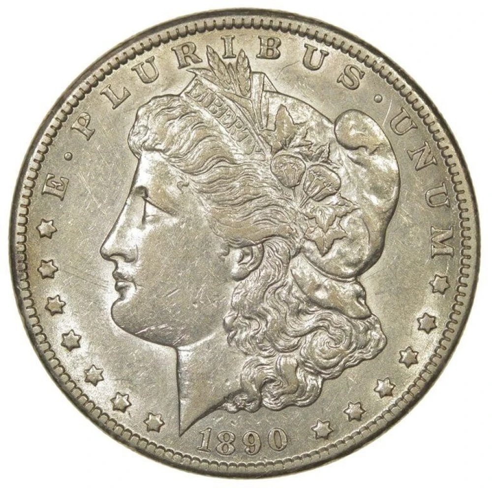 AU 1890-CC Morgan Dollar