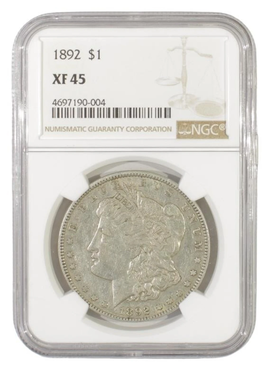 Certified 1892 Morgan Dollar