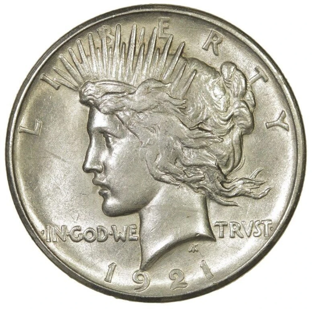 AU 1921 Peace Dollar