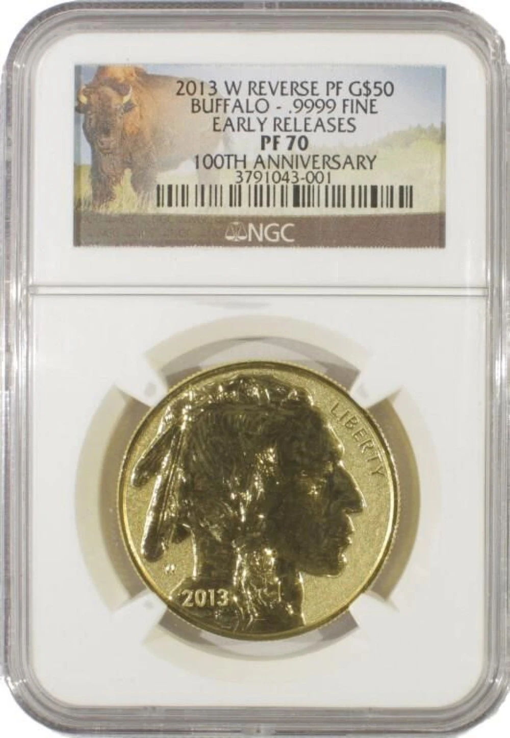 Reverse Proof 2013 Gold $50 Buffalo