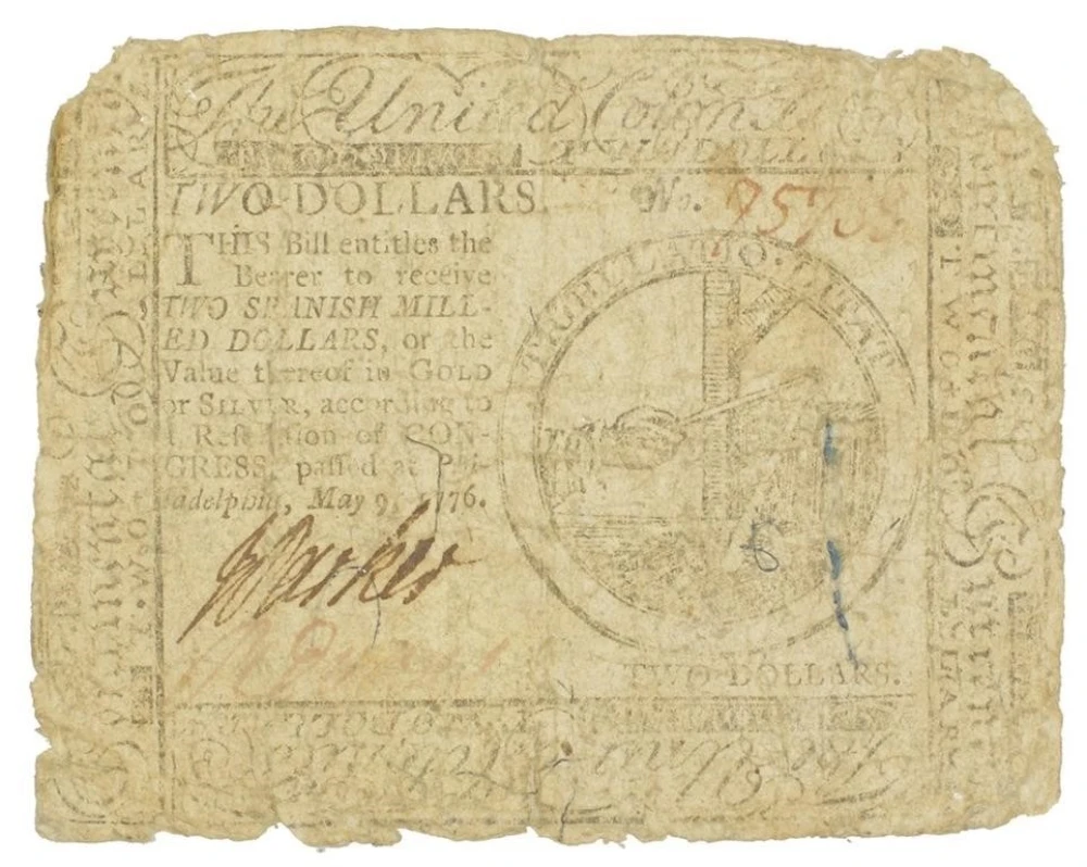 1776 $2 Continental Currency
