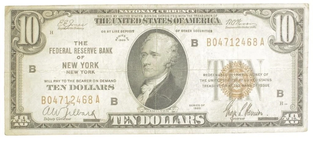 1929 New York $10 National