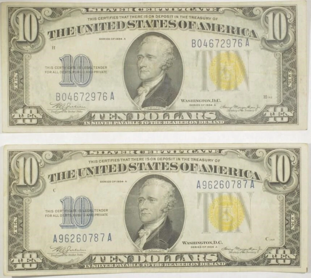 Pair Of 1934-A N. Africa $10