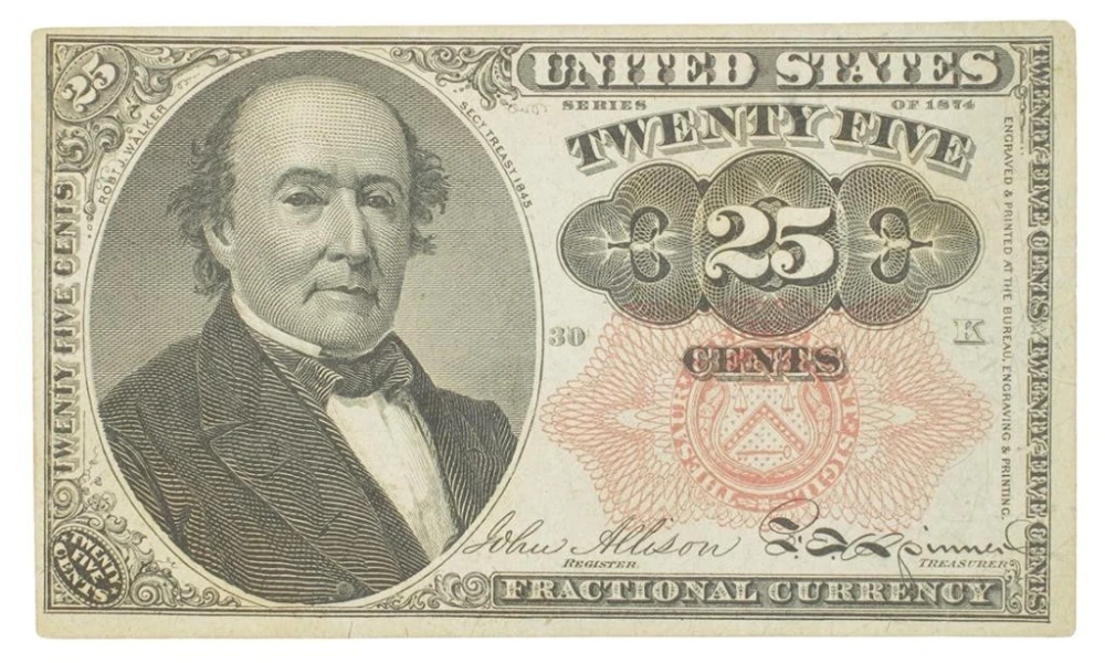 Choice EF-AU Fractional Currency 25-Cents
