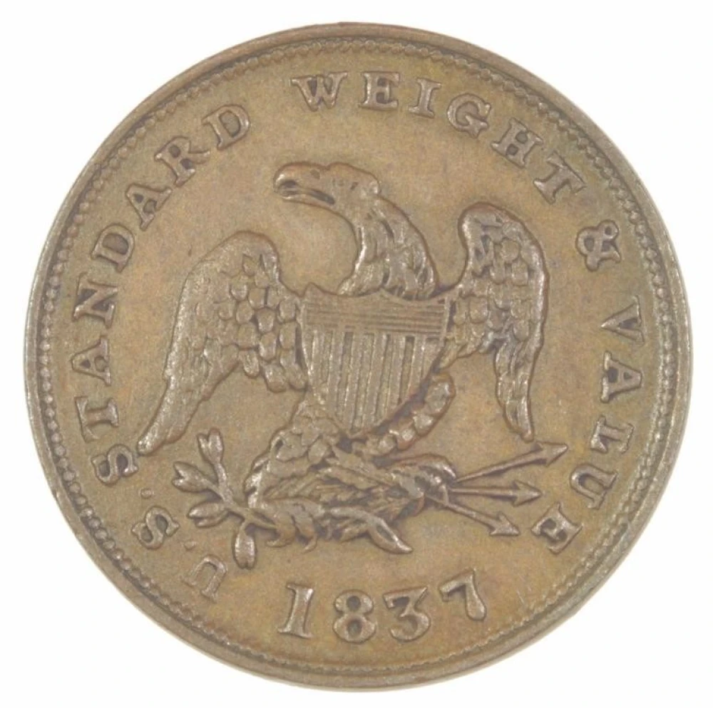 Attractive 1837 Half Cent Token