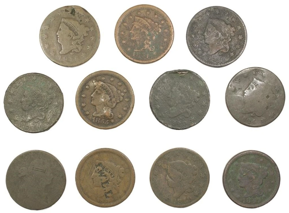 11 Different Large cents