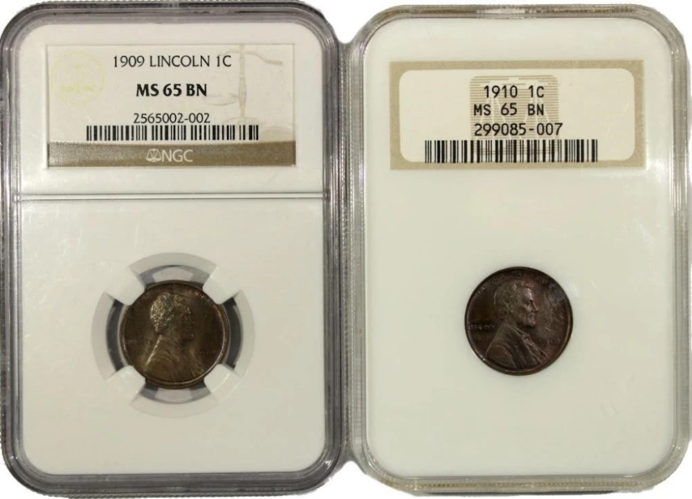 Gem 1909 & 1910 Lincoln Cents