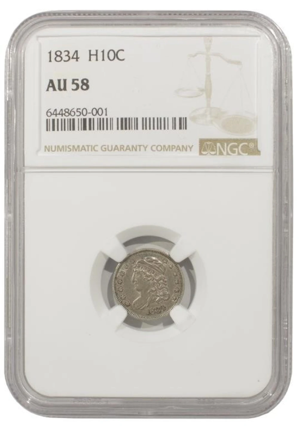 Borderline UNC 1834 Half Dime