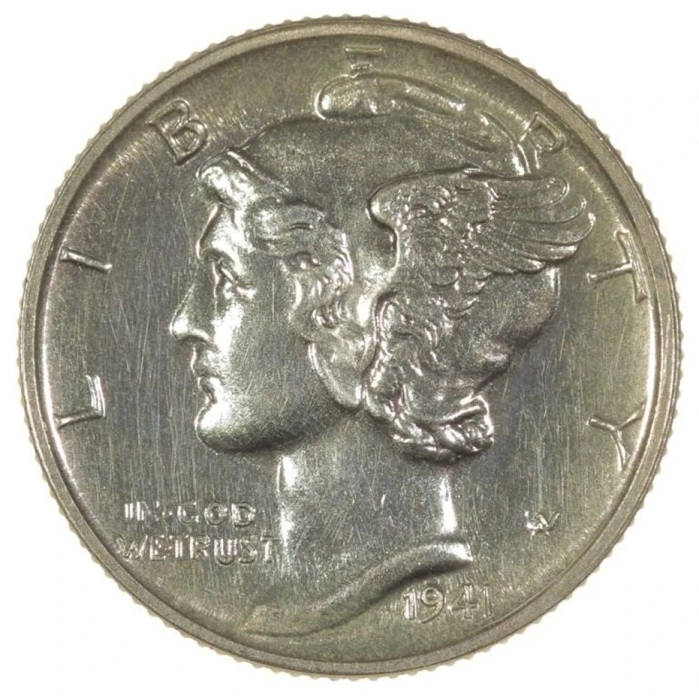 Near Gem 1941 Proof Mercury Dime