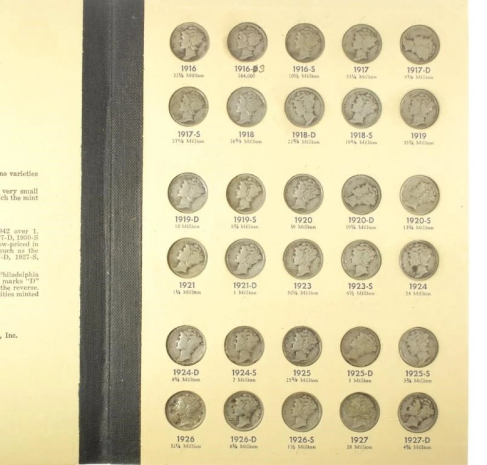 Nearly Complete Mercury Dime Set