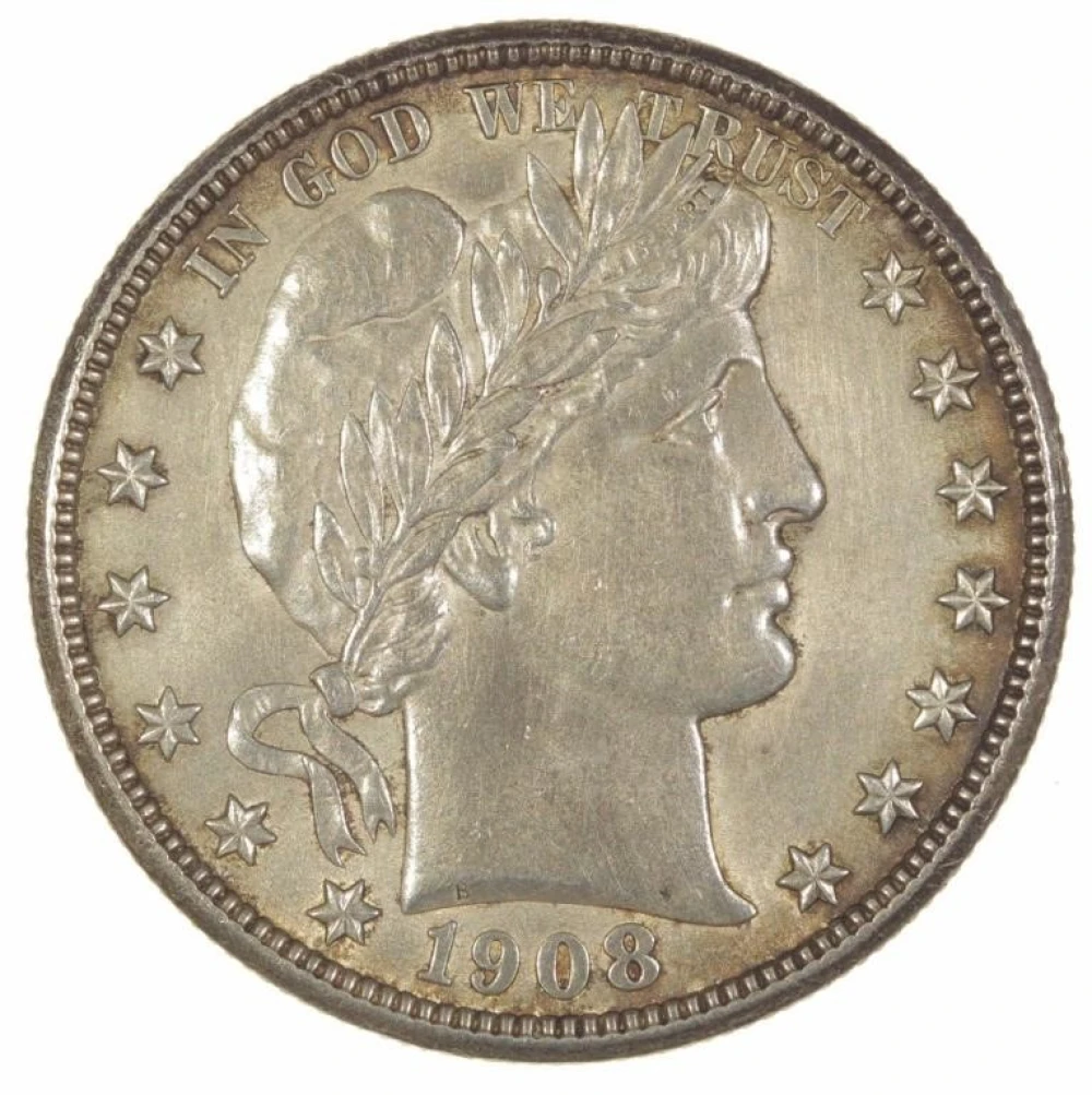 AU 1908 Barber Half Dollar