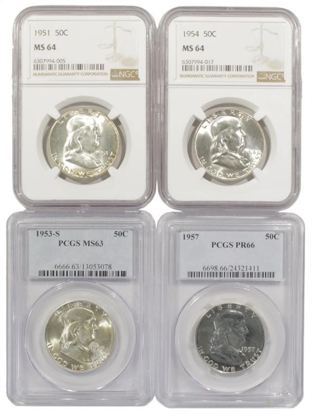 Certified Franklin Half Dollar Quartet