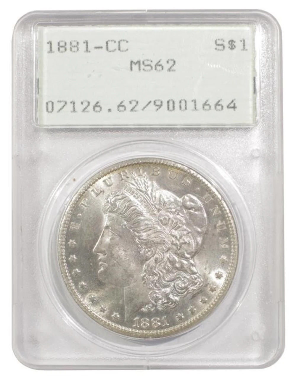 1881-CC Morgan Dollar In "Rattler" Holder