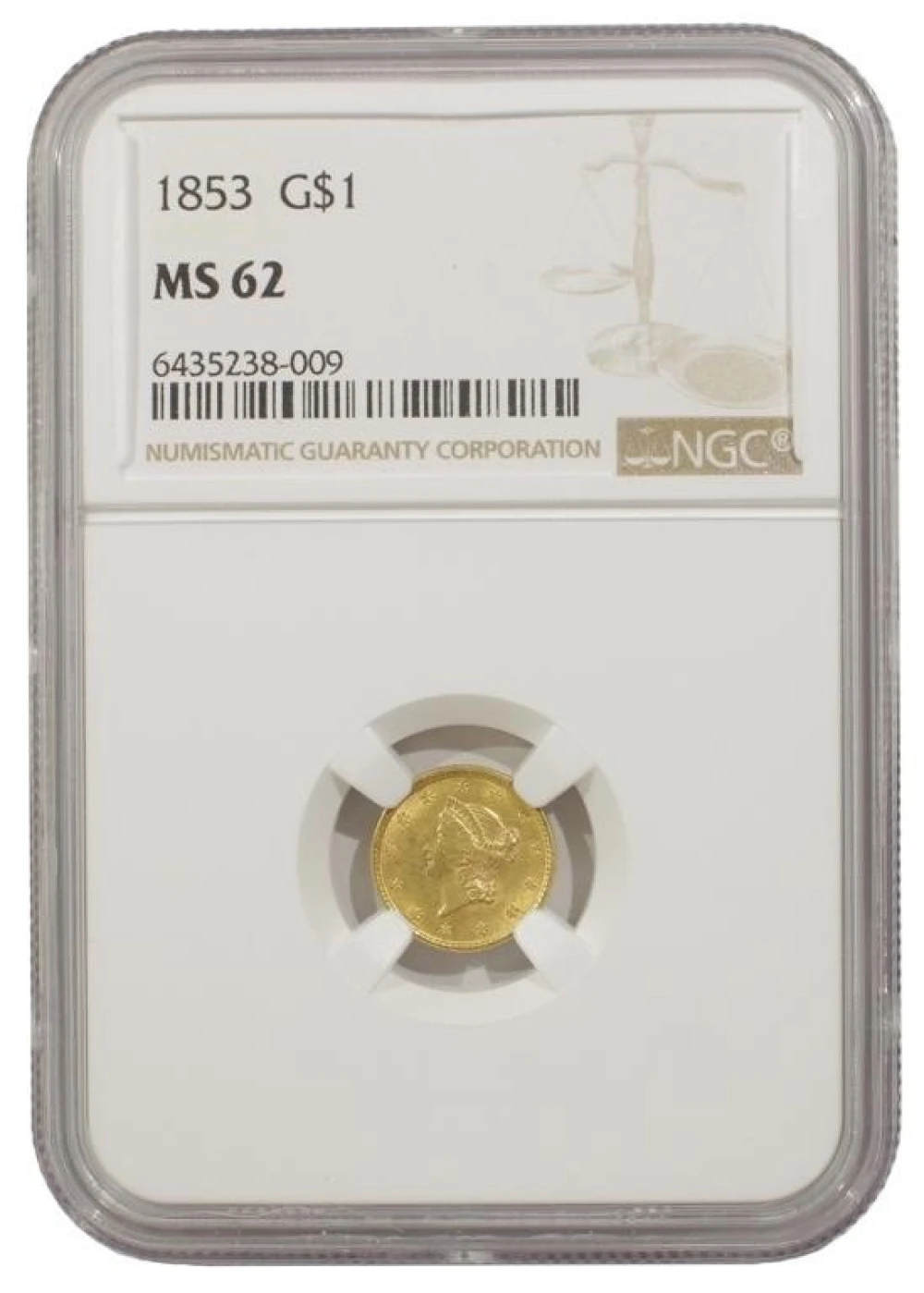 Select UNC 1853 $1 Gold