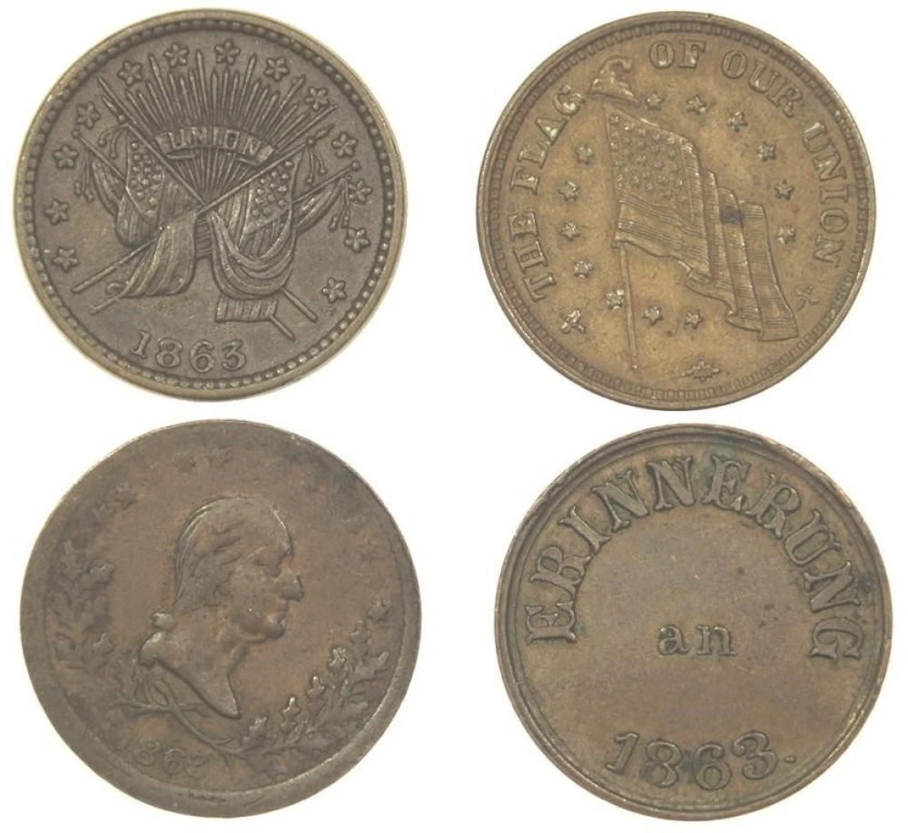 4 Pieces Civil War Tokens