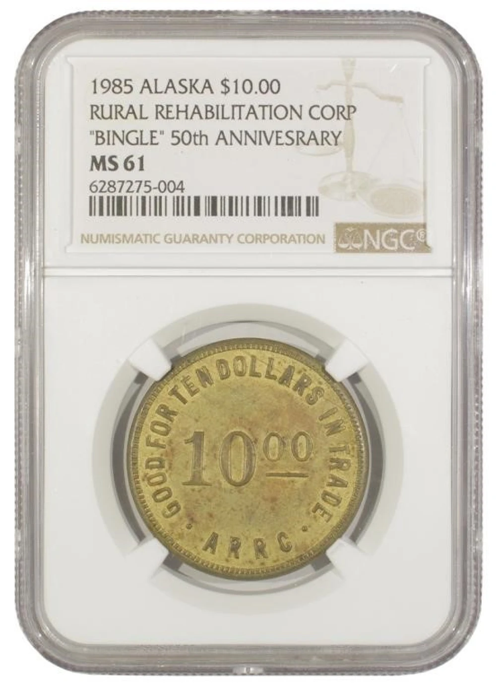 (1935) Alaska R.R.C. $10 "Bingle"