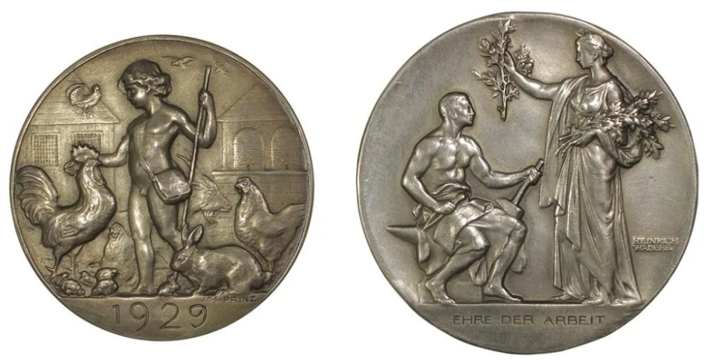 Pair Of Silver German Agricultural Medals