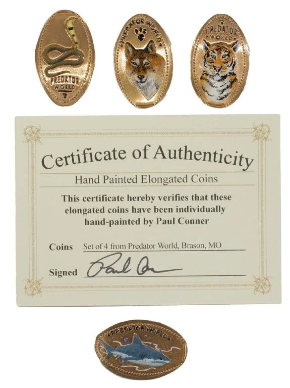 Set of Hand-Painted Elongated Cents