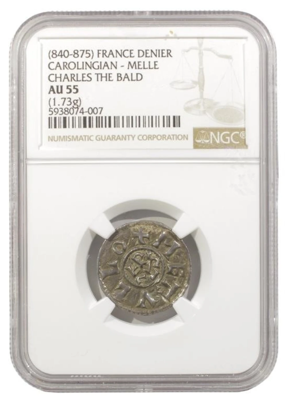 France. 840-875 Silver Denier of Charles the Bald
